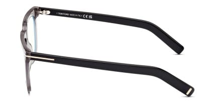 Tom Ford TF5963-B Gray, Clear glasses - Gray / Clear - Side View