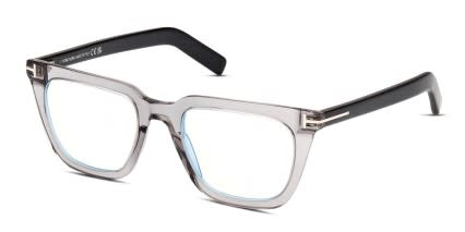 Tom Ford TF5963-B Gray, Clear glasses - Gray / Clear - Angle View