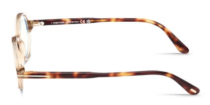 Tom Ford TF5975-B Brown, Clear glasses - Brown / Clear - Side View