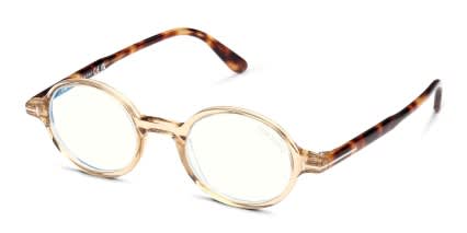 Tom Ford TF5975-B Brown, Clear glasses - Brown / Clear - Angle View