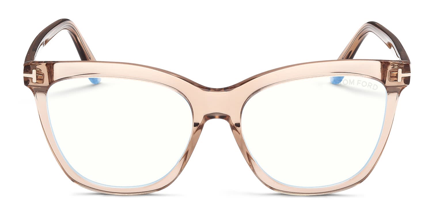 Tom Ford TF6042-B Brown, Clear glasses - Brown / Clear - Frontal View