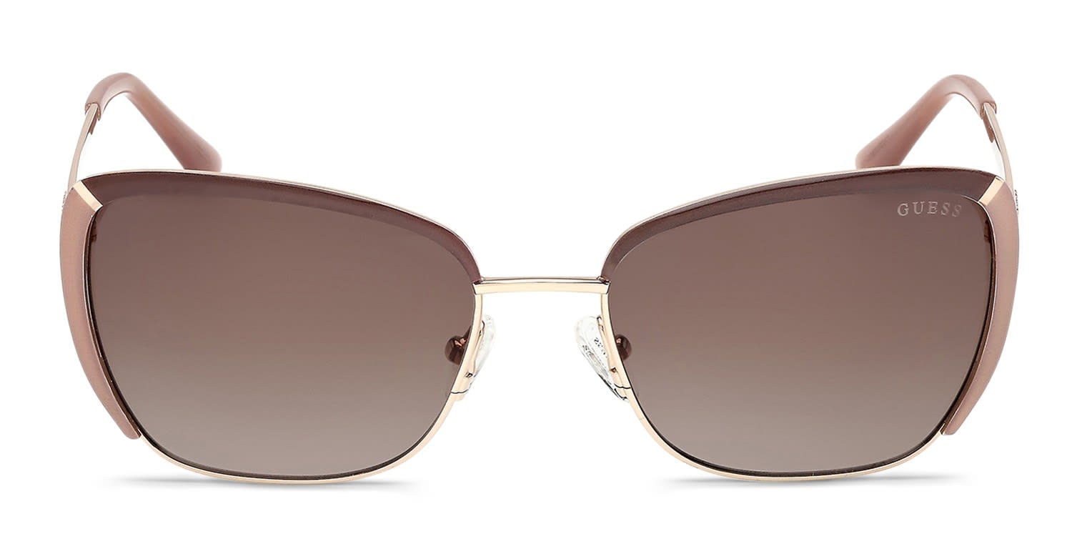 Guess GU00218 Brown, Beige, Gold Prescription Sunglasses