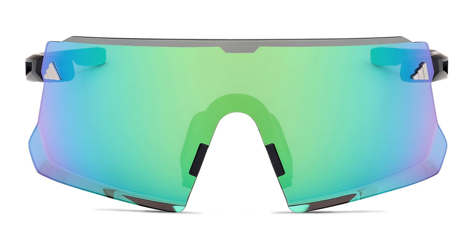 Adidas SP0114 Dunamis Pro S Green, Black (Non-Rx-able) glasses - Green / Black - Frontal View