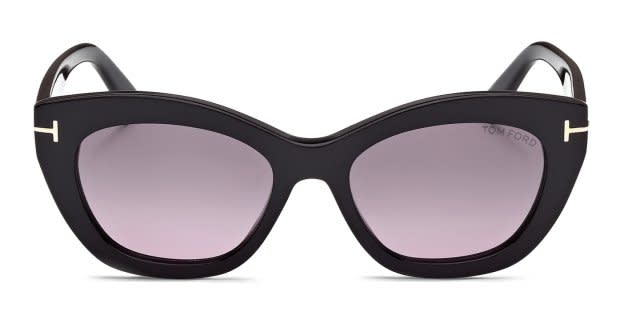 Tom Ford Black Cat-Eye Sunglasses with Pink Mirrored Lenses Tom Ford Isabella-02 TF915 05F Sunglasses Women main image 4
