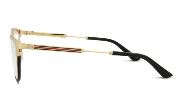 Gucci GG0134O Gold, Black Eyeglasses | Includes FREE Rx Lenses