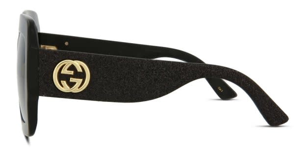 Gucci GG0102S Shiny Black, Glitter Prescription Sunglasses