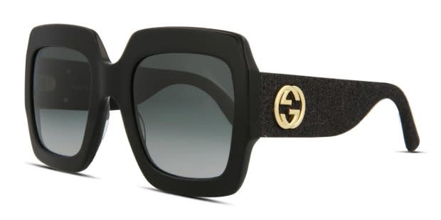 Gucci GG0102S Shiny Black, Glitter Prescription Sunglasses display picture 1