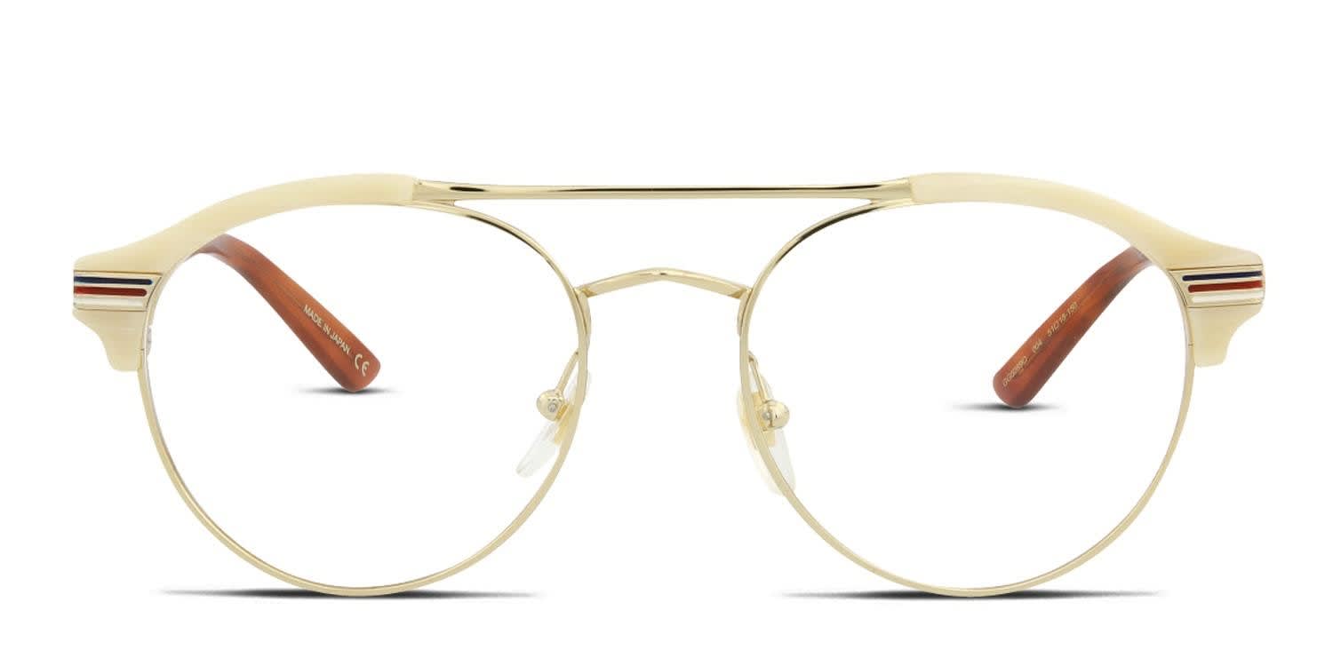 【同梱不可】 Gucci GG0289O Gold, Beige Prescription Eyeglasses 小物