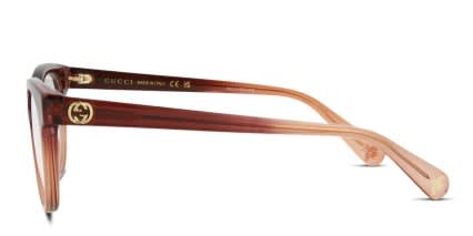 Gucci GG0373O Brown, Clear glasses - Brown / Clear - Side View