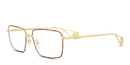 Gucci GG0439O Tortoise, Gold glasses - Tortoise / Gold - Angle View