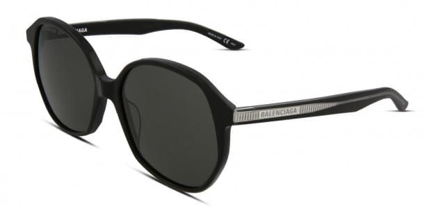 Balenciaga BB0005S Shiny Black Prescription Sunglasses - 50