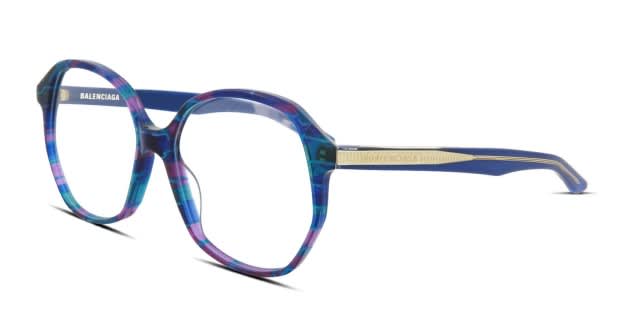 Balenciaga BB0005O Blue/Purple Prescription Eyeglasses 