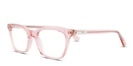 Alexander McQueen McQ MQ0194O Pink, Clear glasses - Pink / Clear - Angle View