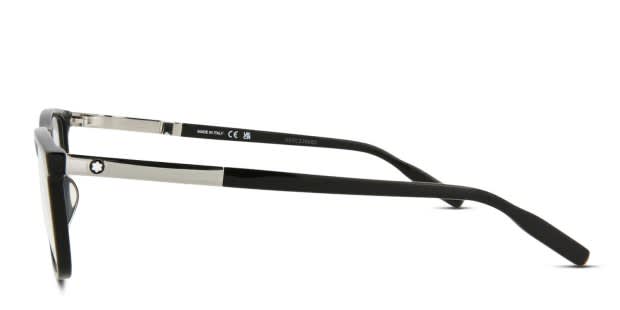 小物 BLANC. BM002 - BLACK / BRN Mont Blanc MB0021O Shiny Black Prescription Eyeglasses