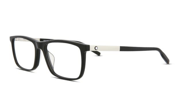 小物 BLANC. BM002 - BLACK / BRN Mont Blanc MB0021O Shiny Black Prescription Eyeglasses