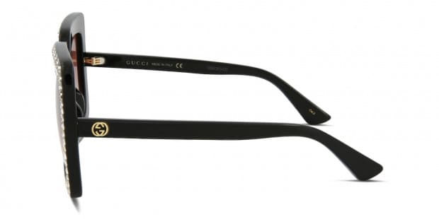 Gucci GG0148S Shiny Black Glitter Prescription Sunglasses