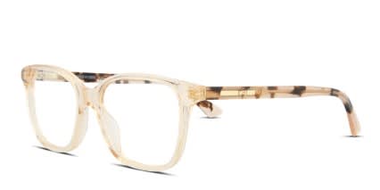 Alexander McQueen McQ MQ0240OP Beige, Clear glasses - Beige / Clear - Angle View
