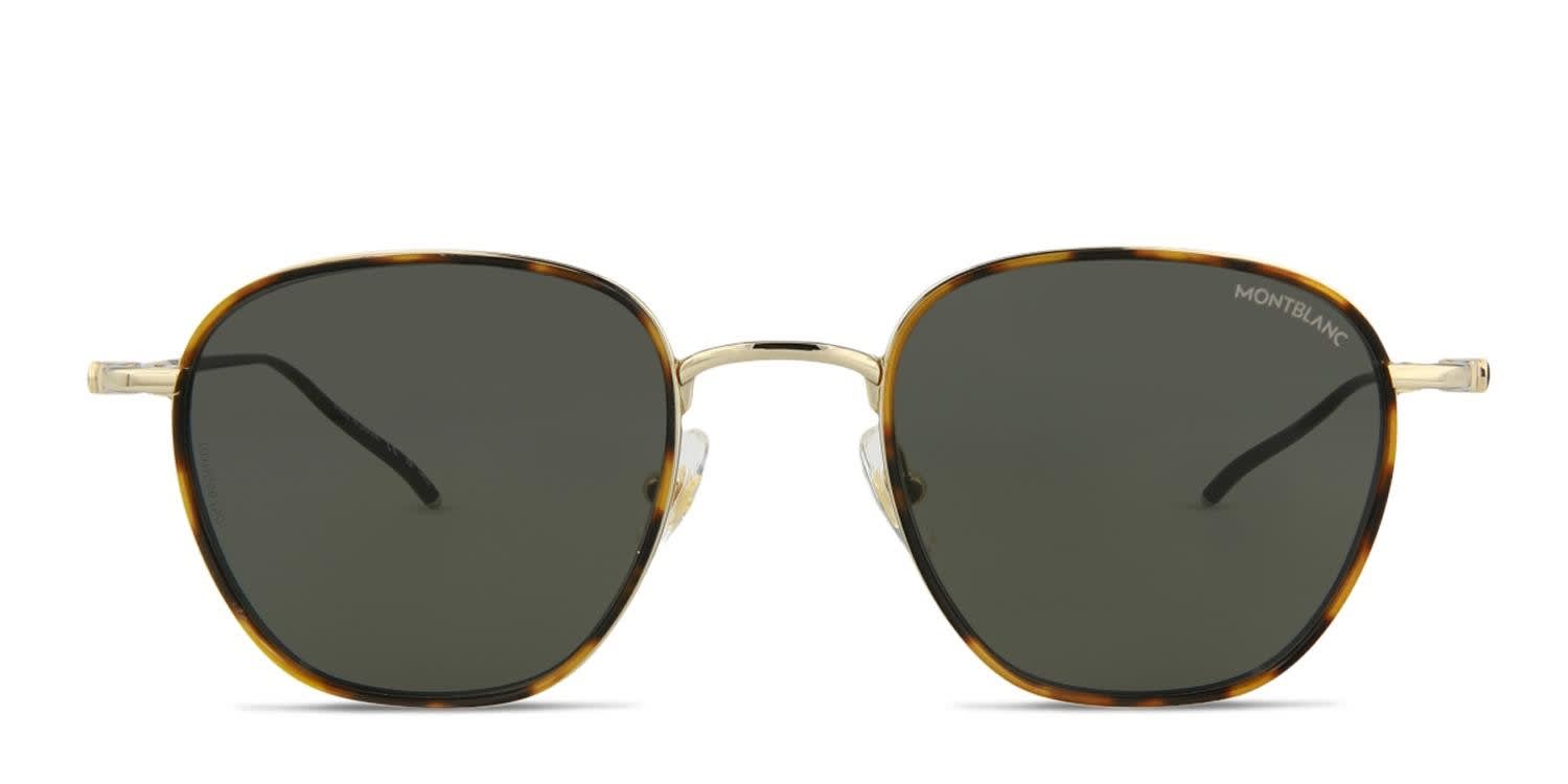 Mont Blanc MB0160S Tortoise, Gold glasses - Tortoise / Gold - Frontal View