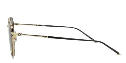 Mont Blanc MB0160S Tortoise, Gold glasses - Tortoise / Gold - Side View