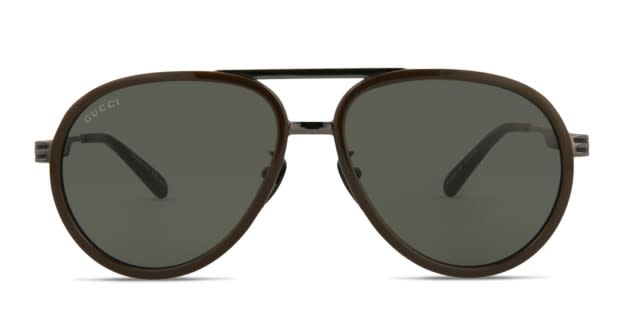 Gucci GG0982S Brown, Gunmetal Prescription Sunglasses