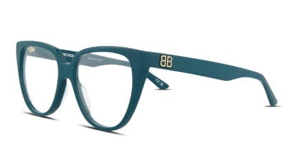 Balenciaga BB0129O Blue glasses - Blue - Angle View