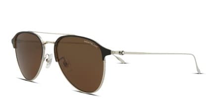 Mont Blanc MB0190S Black, Silver glasses - Black / Silver - Angle View