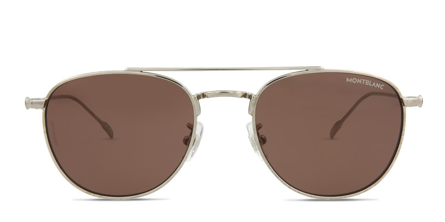BLANC..B0014 47口23-145 ROSY BRN / L.BRN Mont Blanc MB0211S Silver Prescription Sunglasses