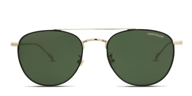 Mont Blanc MB0211S Black, Gold Prescription Sunglasses
