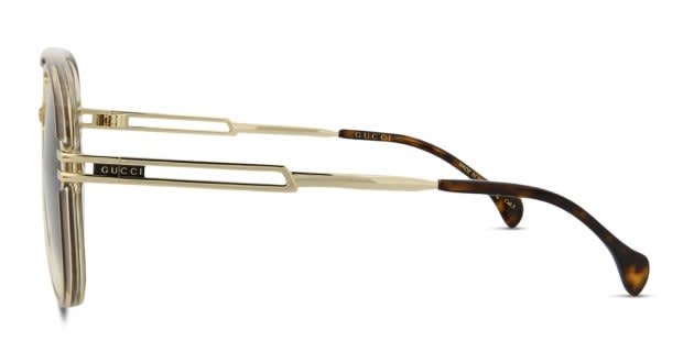 Gucci GG1104S Brown, Yellow, Clear Prescription Sunglasses