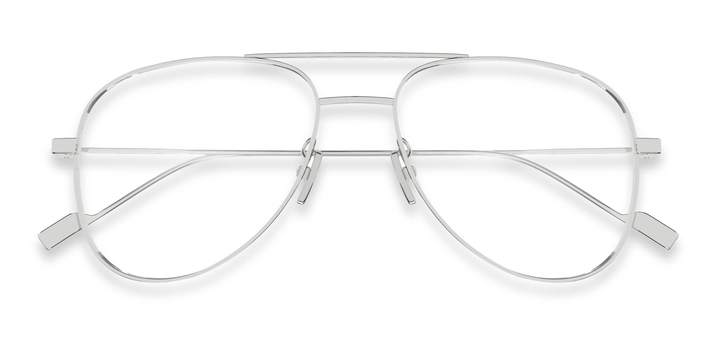 Saint Laurent CLASSIC 11 YSL Silver glasses - Silver - Frontal View