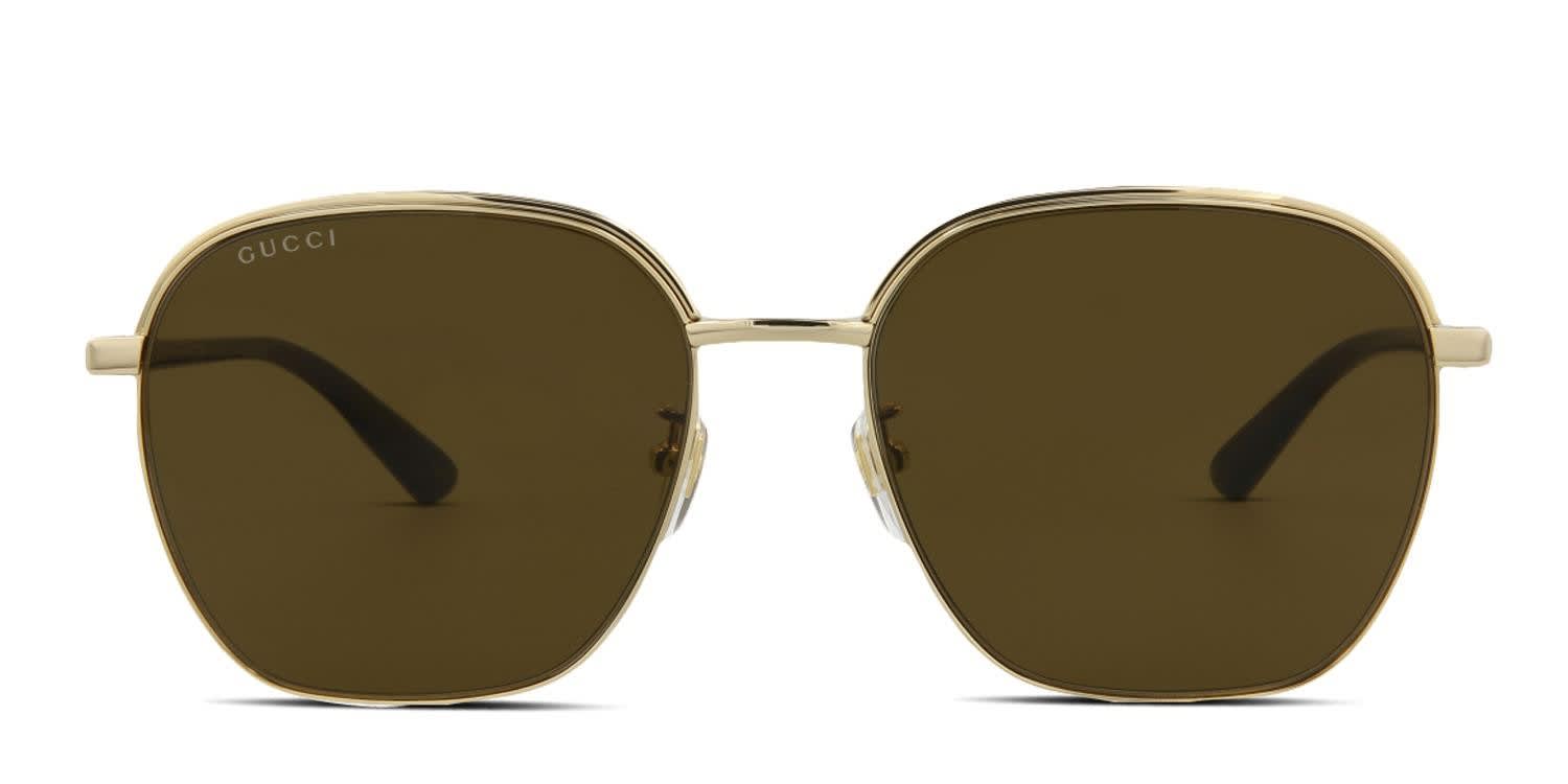 Gucci GG1100SA Gold, Brown glasses - Gold / Brown - Frontal View
