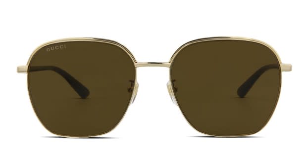 GUCCI サングラス UVカット GG1100SA-002 ゴールド+ブラウン GUCCI グッチ サングラス ユニセックス ルテニウム×グレー