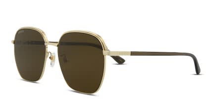 Gucci GG1100SA Gold, Brown glasses - Gold / Brown - Angle View