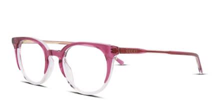 Gucci GG1214O Purple, Clear glasses - Purple / Clear - Angle View
