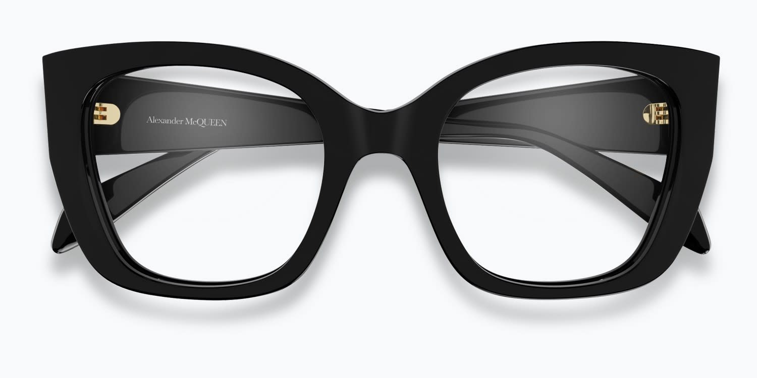ALEXANDER MCQUEEN キャットアイフレムメカネ AM0401O 002 Alexander McQueen™ AM0376O Cat-Eye Eyeglasses | EyeOns.com