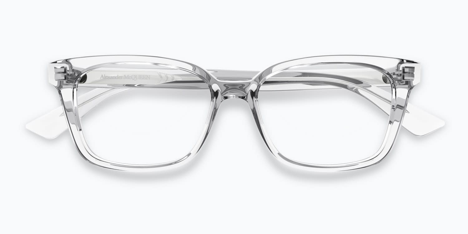 The Alexander McQueen AM0464O is a smart rectangular frame