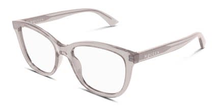 Alexander McQueen AM0487O Gray, Clear glasses - Gray / Clear - Angle View