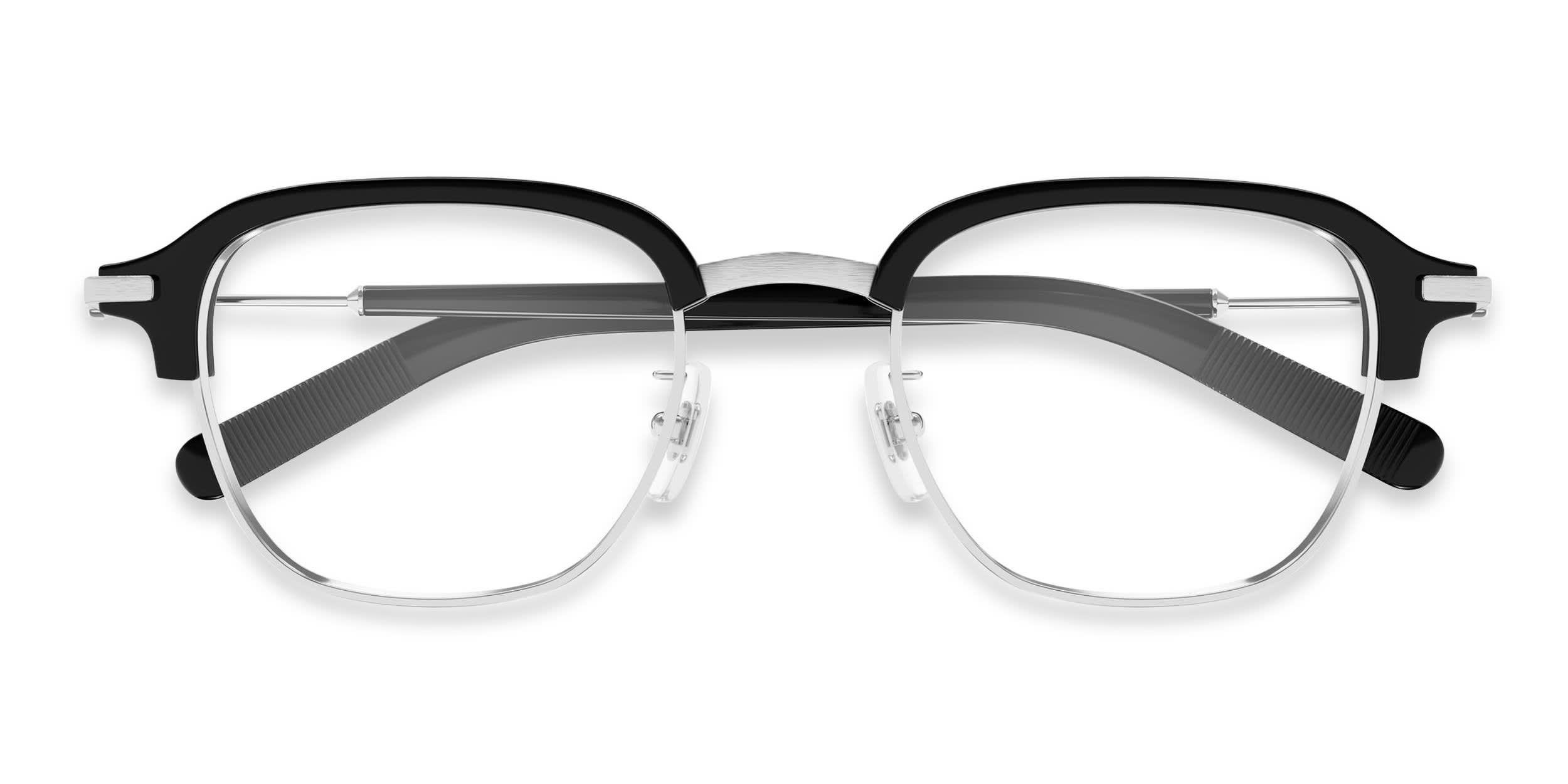 Mont Blanc MB0390O Black, Silver glasses - Black / Silver - Frontal View
