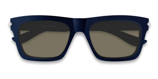 Alexander McQueen Unisex Blue Metal Reflective Aviator Sunglasses Alexander McQueen Unisex Blue Metal Reflective Aviator  main image 4