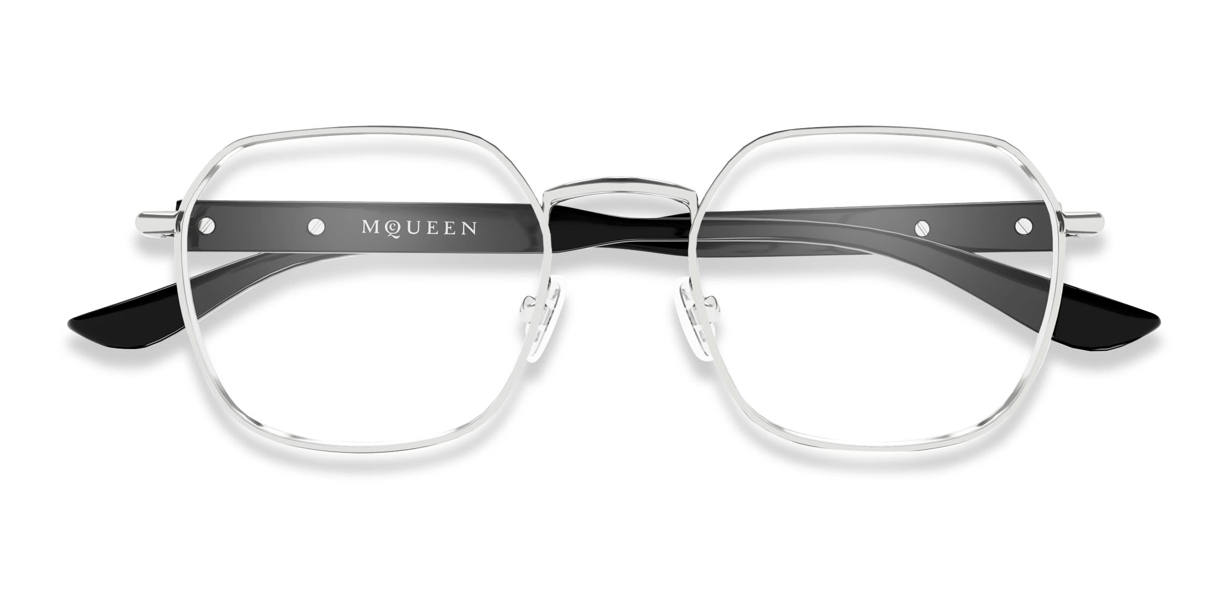 Alexander McQueen AM0499O Silver glasses - Silver - Frontal View