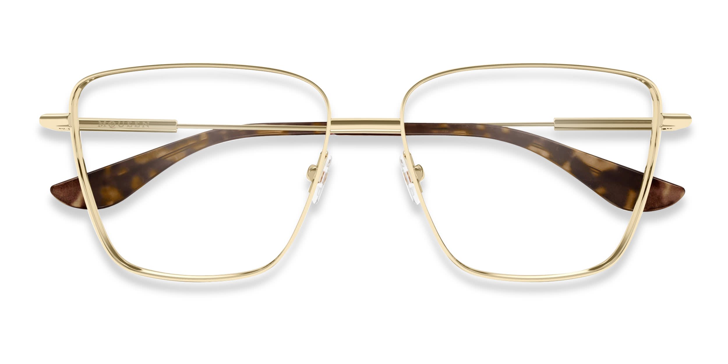 Alexander McQueen AM0503O Gold glasses - Gold - Frontal View