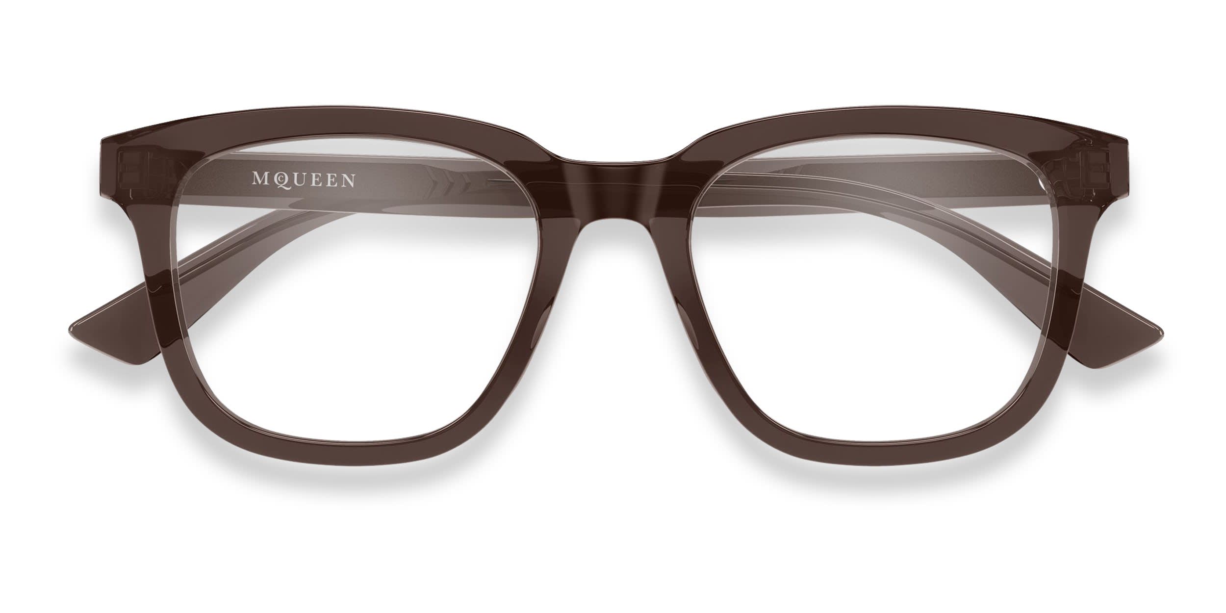 Alexander McQueen AM0539O Brown glasses - Brown - Frontal View