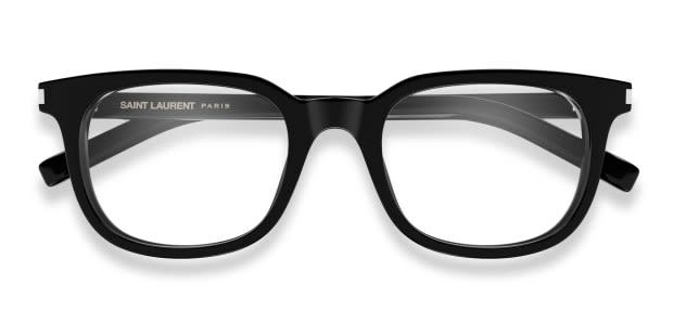 The Saint Laurent SL 840 is a narrow rectangular optical frame