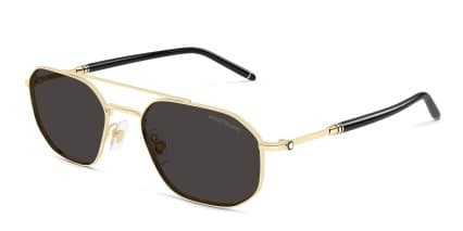 Mont Blanc MB0481S Gold, Gray glasses - Gold / Gray - Angle View