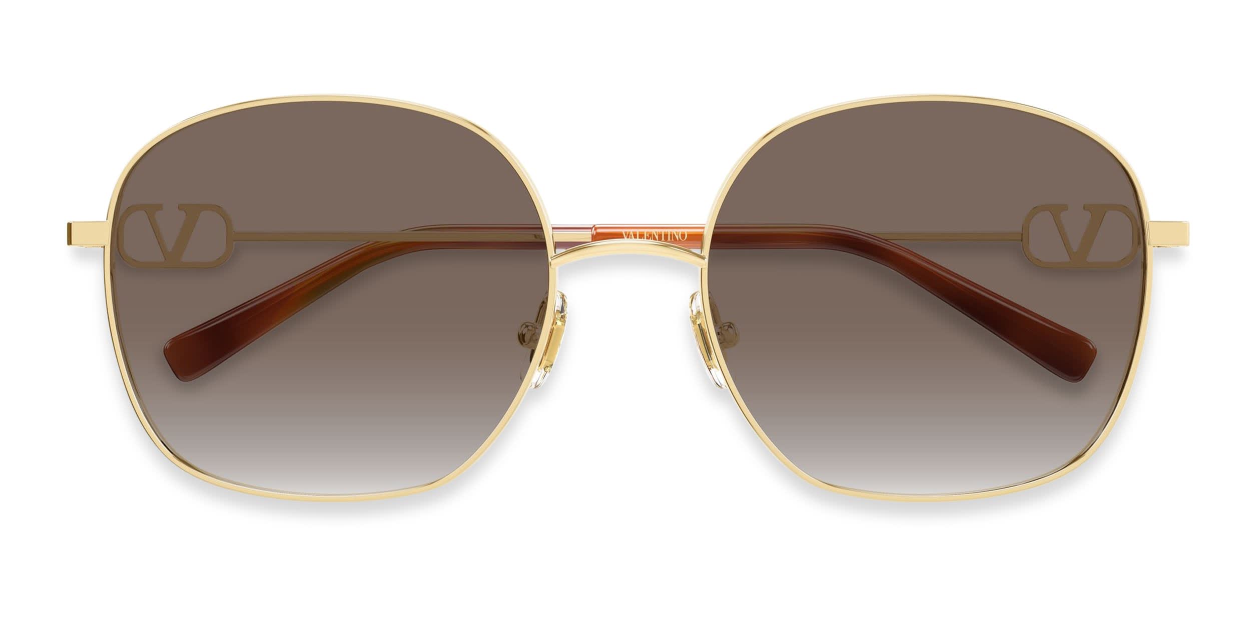 Valentino VG0028S Gold, Brown glasses - Gold / Brown - Frontal View