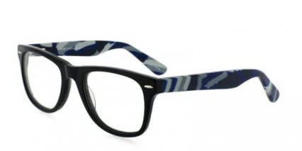 Muse M Classic Black w/Camo Blue glasses - Multicolor / Shiny Black - Angle View
