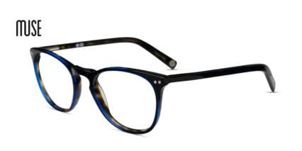 Muse M6443 Dark Blue Tortoise glasses - Blue / Tortoise - Angle View