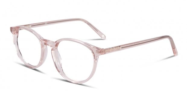 Pink clear glasses top frames