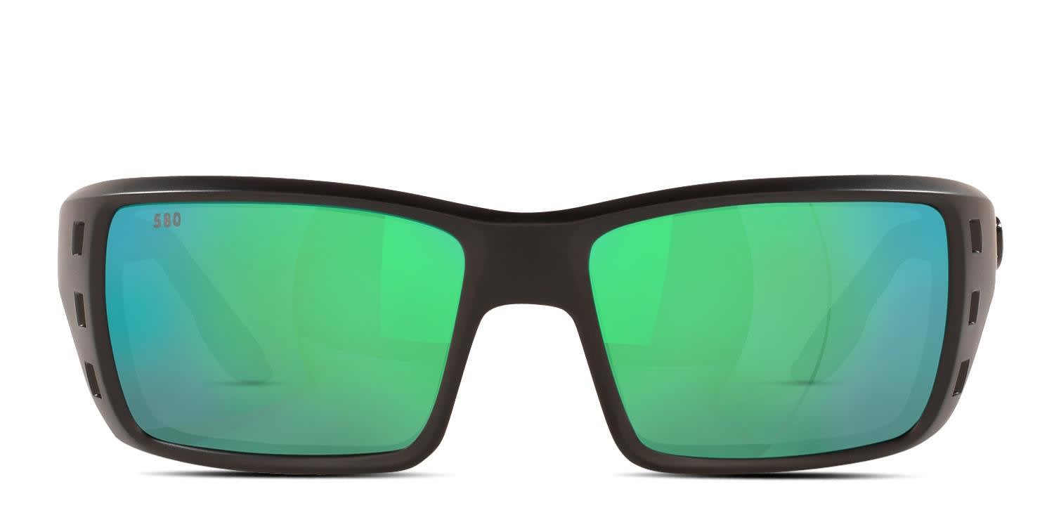 Costa Del Mar 6S9022 Permit Matte Black, Green glasses - Matte Black / Green - Frontal View