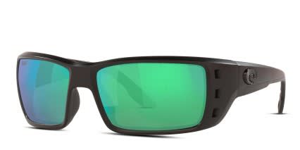 Costa Del Mar 6S9022 Permit Matte Black, Green glasses - Matte Black / Green - Angle View
